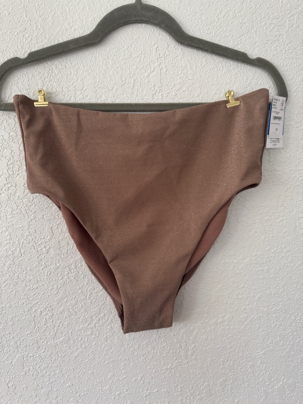 Lands' End Shimmery Brown High-Rise Swim Bottoms